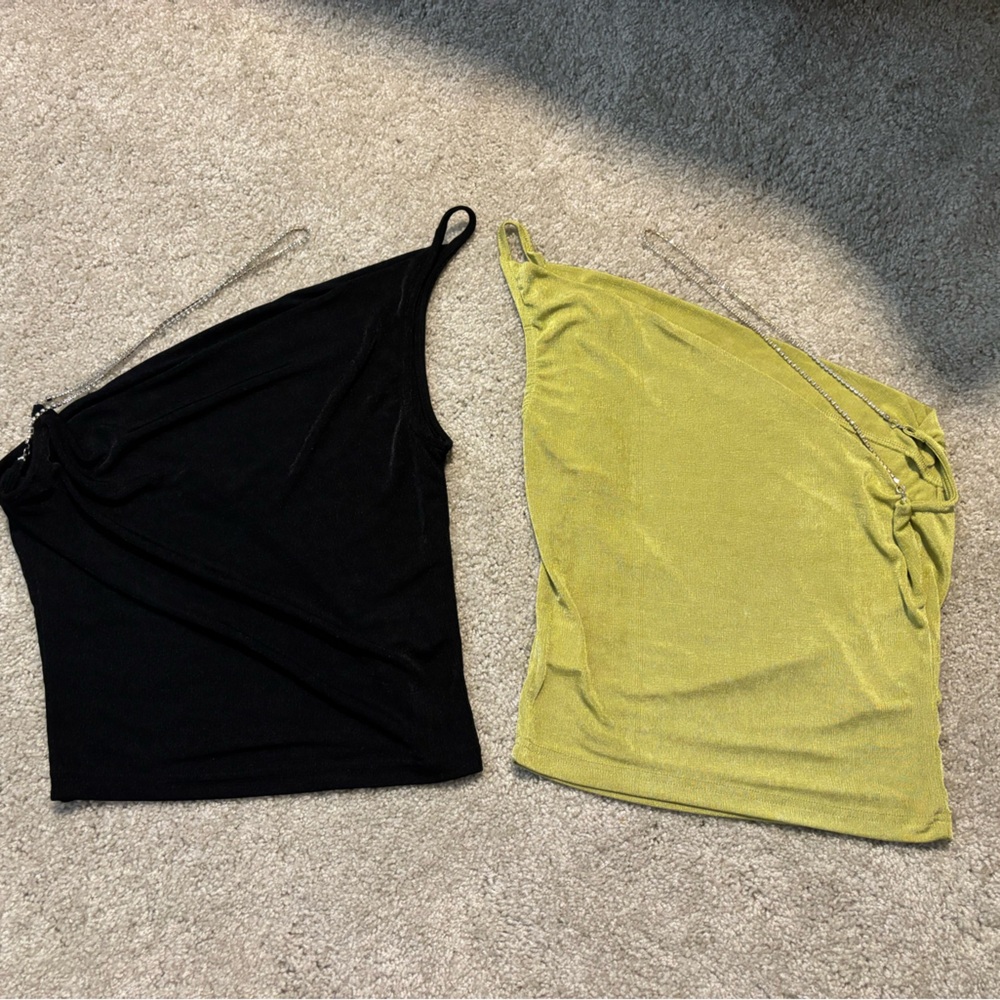 2 SHEIN Black and Olive Tops
